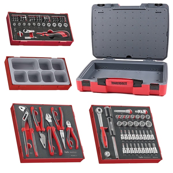 119 Piece 3/8 Inch Drive Socket, Plier & Bit Foam Kit